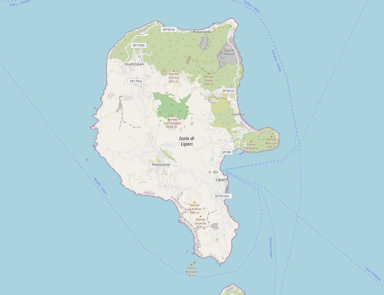 Map of Lipari